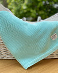 Aqua Organic Cotton Knitted Blanket – 100 X 80cm