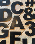 12" and 5" Black Fat Font Metal Letters.