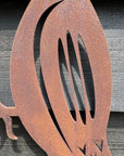 Rusty Metal Woodpecker Garden Decoration