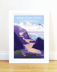 Bedruthan Steps Coastal Travel Poster Print