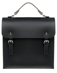 NEW Black Unisex Structured Leather Backpack Satchel