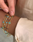 Hydra Multi-Strand Gold Chain and Gemstone Bracelet Iolite, Blue Topaz & Apatite