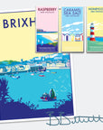 Vintage Brixham Seaside Print