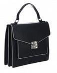 Black Piñatex™ Leather Piped Leather Handbag Brix Bailwy