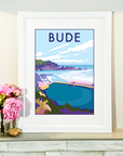 Bude Vintage Seaside Travel Poster Print