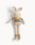 Organic Cotton Rainbow Stripe Bonnie Bunny Crochet Baby Toy