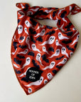 Orange Bats + Ghosts Halloween Dog Bandana 👻