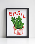 Basil Herb print from an original painting, choice of sizes, available framed and unframed