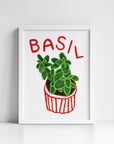 Basil Herb print from an original painting, choice of sizes, available framed and unframed