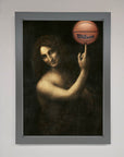 Basketball Renaissance Altered Framed Print, premium sports art, stylish vintage basketball decor, best-selling framed wall art by Zestio at brixbailey.com
