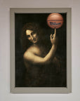 Basketball Renaissance Altered Framed Print, premium sports art, luxury framed decor, stylish home office wall art, best-selling unique gift by Zestio at brixbailey.com