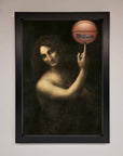 Basketball Renaissance altered framed print, premium sports art, stylish vintage decor, best-selling unique wall art for game rooms by Zestio at brixbailey.com