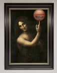 Basketball Renaissance Altered Framed Print, premium sports art, stylish vintage basketball decor, best-selling framed wall art by Zestio at brixbailey.com