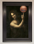 Basketball Renaissance Altered Framed Print, premium sports art, stylish vintage basketball decor, best-selling framed wall art by Zestio at brixbailey.com