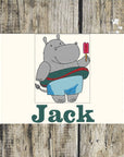 Beach Hippo Personalised Towels