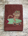 Beach Monkey with Surfboard Face Cloth