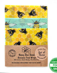 *Set of 3 Handmade Beeswax Wraps | Bee Happy