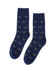 Save the Bee Small Motif Bamboo Socks in Navy