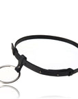 Black Leather Belt with Metal O Ring