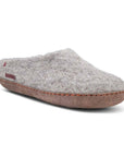 Classic Slipper - Grey with Leather