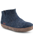Classic Boot - Navy Blue with Leather