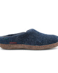 Classic Slipper - Navy with Leather