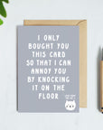 Knocking It On The Floor Card From The Cat