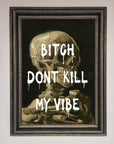 Dont Kill My Vibe Rude Framed Wall Art, Premium Bold Statement Piece, Stylish Home Decor, Trendy Expressive Artwork by Zestio at brixbailey.com