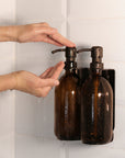 Black Triple Wall Mounted Soap Dispenser-3