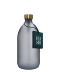 Frosted Grey Glass Bottle with Metal Cap