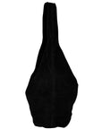 Black Suede Leather Hobo Boho Shoulder Bag Brix and Bailey Ethical Handbag Brand