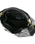 NEW Zebra Animal Print Hair On Hide Premium Leather Bag