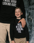 Matching Black Sweatshirts for Dad and Child