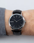 Arvo Black Time Sawyer Watch - Black Leather
