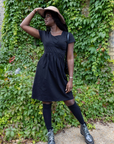 Black Cotton Breastfeeding Dress | Black Nursing Dress | MilkyMoon