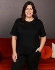 Black Cotton Breastfeeding Pyjamas | Nursing Loungewear Set | MilkyMoon