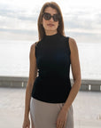Sleeveless Mock Neck Micro Modal Top