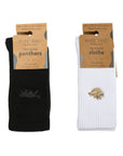 Black and White Ribbed Bamboo Sock Set, 2 Pack