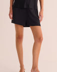 Black Washable Organic Stretch Silk Shorts