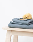 Honeycomb Fine Waffle Towel - Blue Fog