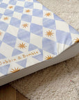 Anti-Roll Wedge Baby Changing Mat - Blue Harlequin