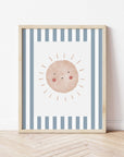 Boho Sunshine Print - Blue Stripes