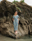 Blue Clouds Loose Fit EcoVera and Linen Jumpsuit