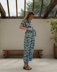 Blue Clouds Loose Fit EcoVera and Linen Jumpsuit
