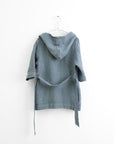 Linen Bathrobe for Kids - Blue Fog