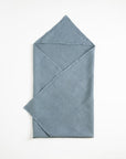 Linen Hooded Waffle Towel for Kids Blue Fog
