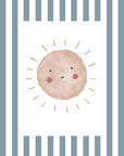 Boho Sunshine Print - Blue Stripes