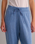 Chambray Blue Cashmere Cuffed Ankle Joggers