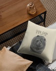 Blue Chow Chow Cushion Cover – Featuring The Aloof Floof Design!