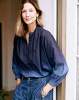 Wren blouse midnight/navy dip dye